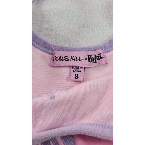 Dolls Kill x Bratz Y2K Pink Purple Velour Mini Slip Dress Size Small Cami - Picture 3 of 8
